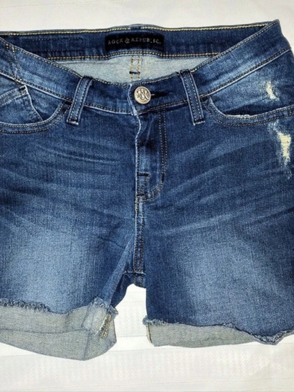 Rock & Republic Bumbershoot Denim Shorts Size 2 Blue